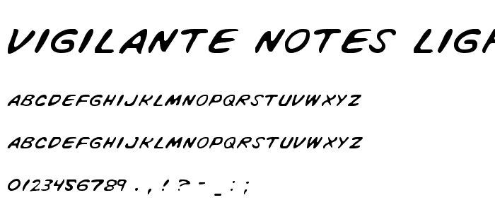 Vigilante Notes Light font